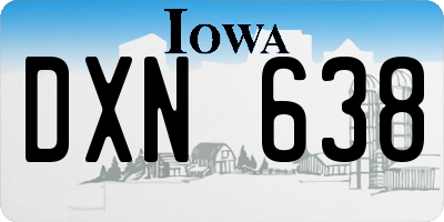 IA license plate DXN638