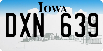 IA license plate DXN639