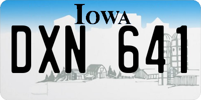 IA license plate DXN641