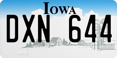 IA license plate DXN644