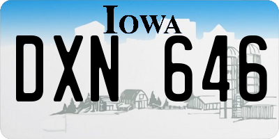 IA license plate DXN646