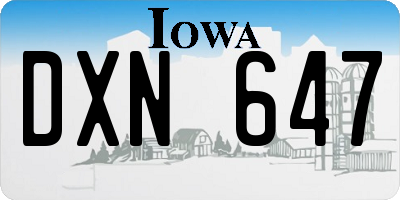 IA license plate DXN647