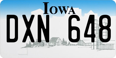 IA license plate DXN648