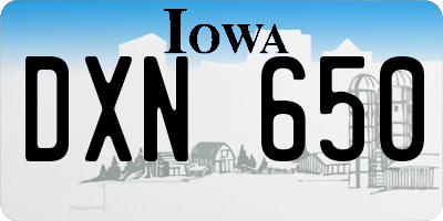 IA license plate DXN650