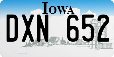 IA license plate DXN652