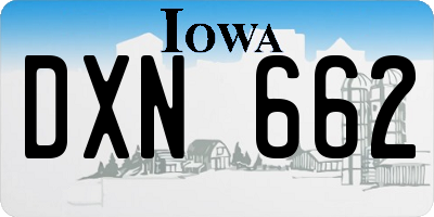 IA license plate DXN662