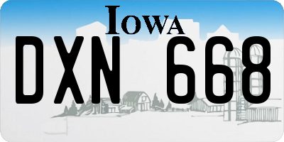 IA license plate DXN668
