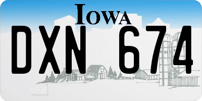 IA license plate DXN674