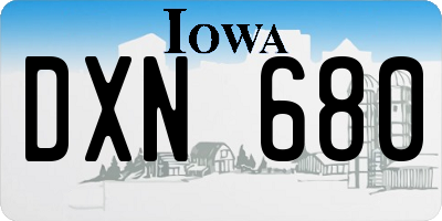 IA license plate DXN680