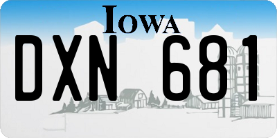 IA license plate DXN681