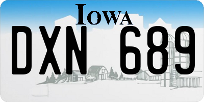 IA license plate DXN689