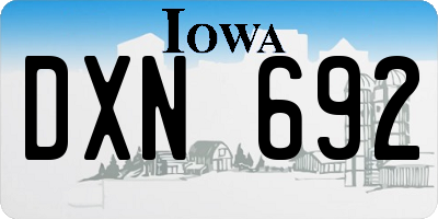 IA license plate DXN692