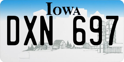 IA license plate DXN697