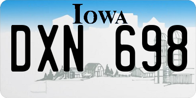 IA license plate DXN698
