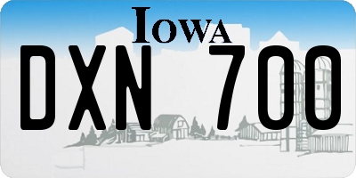 IA license plate DXN700