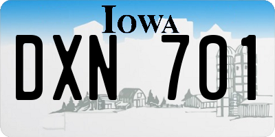 IA license plate DXN701