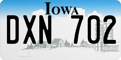 IA license plate DXN702