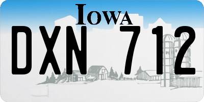 IA license plate DXN712