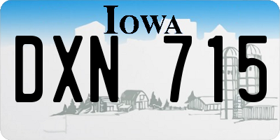 IA license plate DXN715