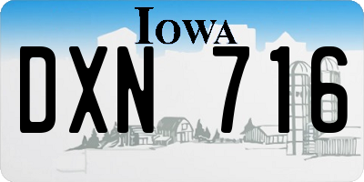 IA license plate DXN716