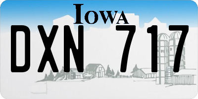 IA license plate DXN717