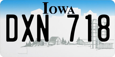 IA license plate DXN718