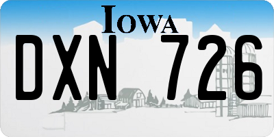 IA license plate DXN726