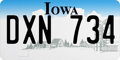 IA license plate DXN734