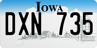 IA license plate DXN735