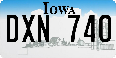 IA license plate DXN740