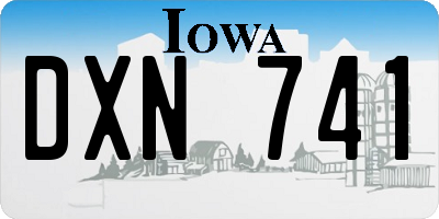 IA license plate DXN741