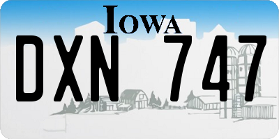IA license plate DXN747