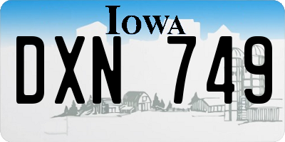 IA license plate DXN749