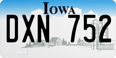 IA license plate DXN752
