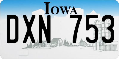 IA license plate DXN753