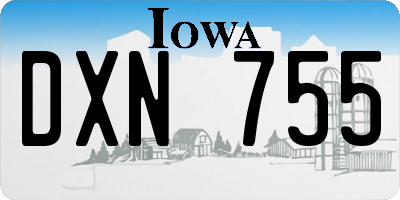 IA license plate DXN755