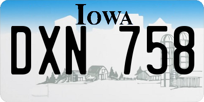 IA license plate DXN758
