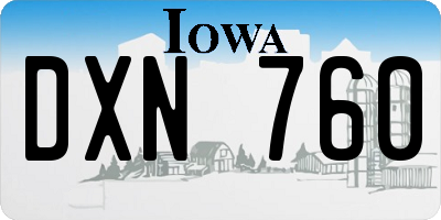 IA license plate DXN760