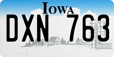 IA license plate DXN763