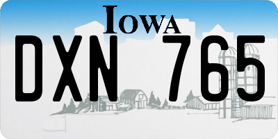 IA license plate DXN765