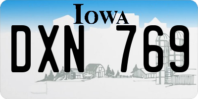 IA license plate DXN769