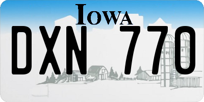IA license plate DXN770