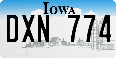 IA license plate DXN774