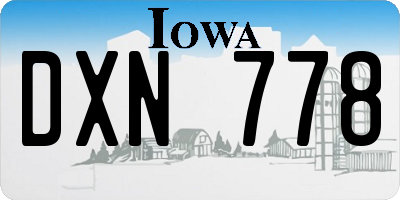 IA license plate DXN778