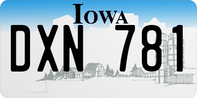 IA license plate DXN781