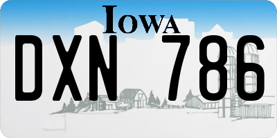 IA license plate DXN786