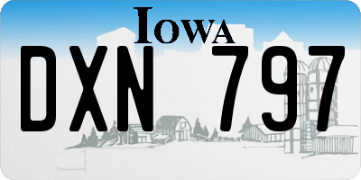 IA license plate DXN797