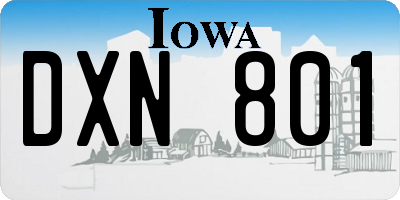 IA license plate DXN801