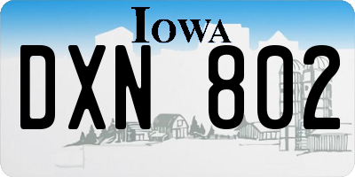 IA license plate DXN802