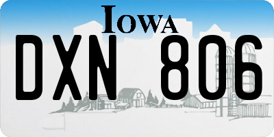 IA license plate DXN806